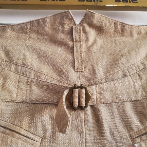 Express Linen Blend Pleated Pants Trousers Buckle Back Size 2 Poet Old Money - Picture 11 of 16